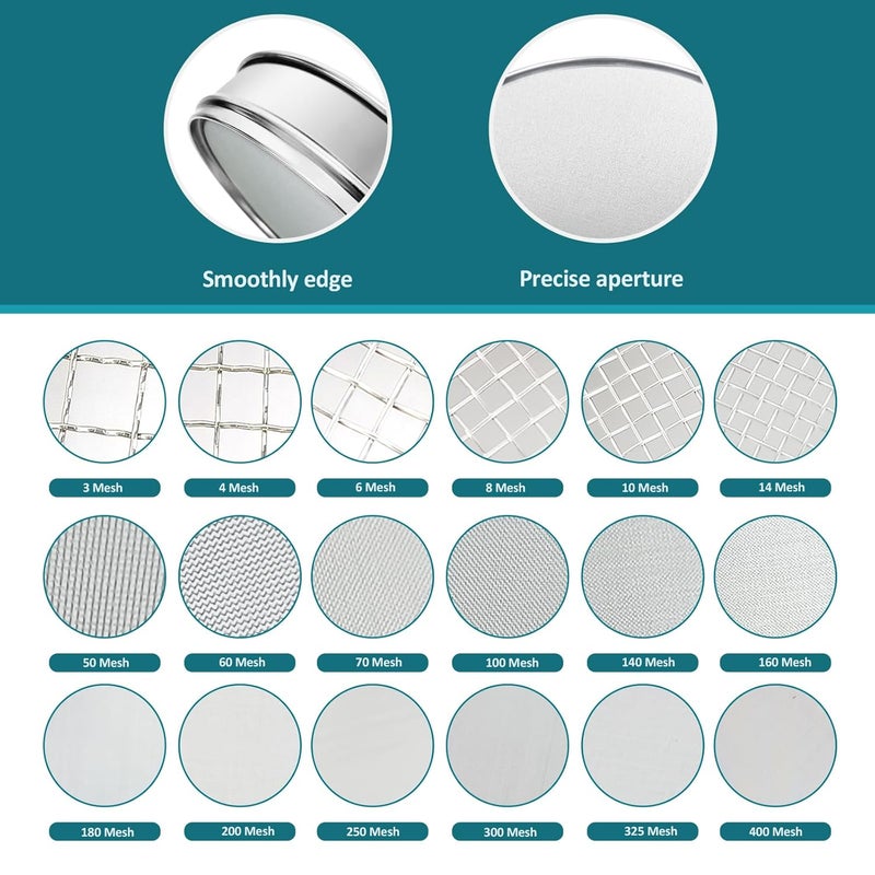 LVDALAB 304 Stainless Steel Lab Sieve Screen Mesh, 1400 Mesh(0.01mm) Aperture Test Sieve, 15.75''(40cm) Diameter Economy Standard Analysis Sample Test Sieves for Industrial Laboratory Homes - Image 3